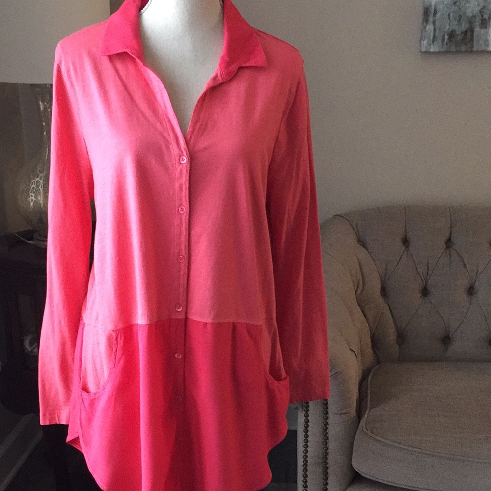 Soft Surroundings two tone soft knit tunic
